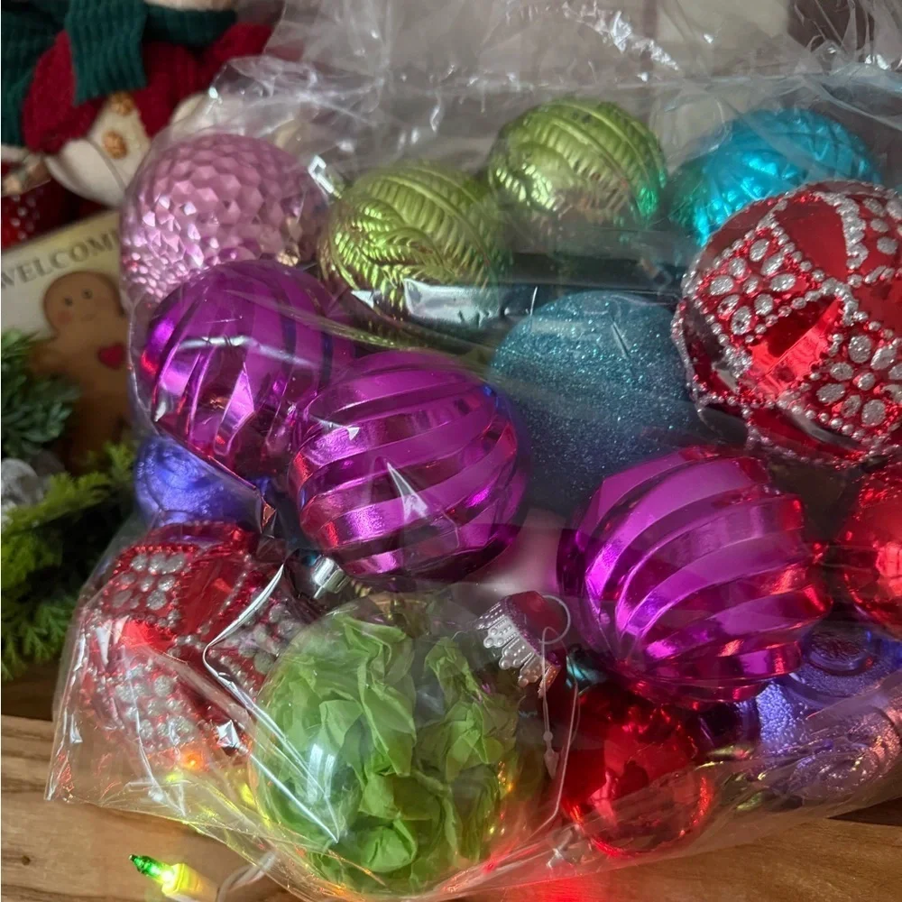 Large Bag of Festive Multicolor Ornament Set